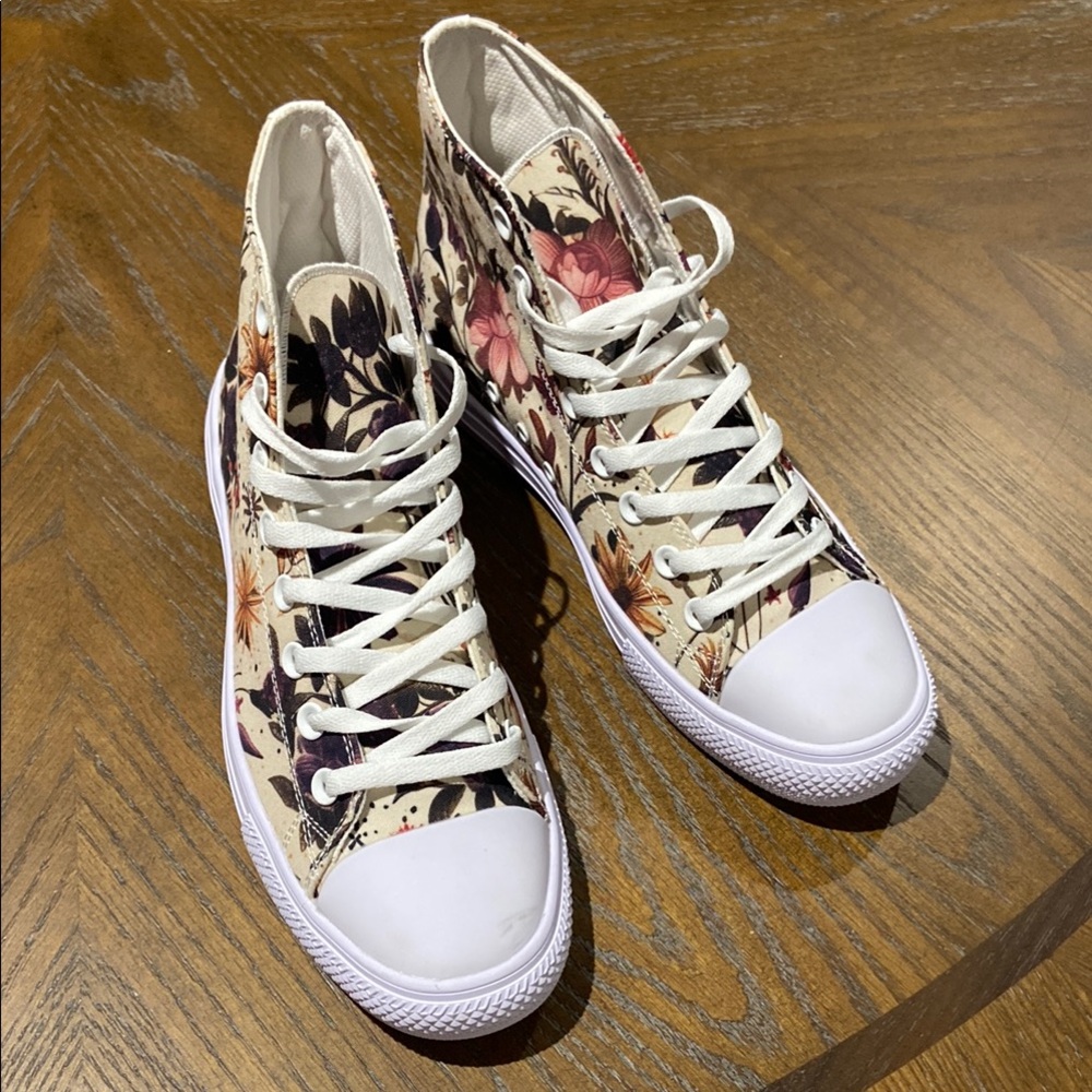 Floral High-Top Sneakers